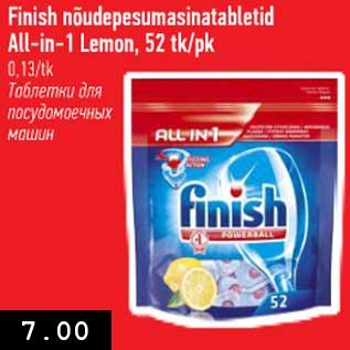 Allahindlus - Finish nõudepesumasinatabletid All-in-1 Lenor, 52 tk/pk