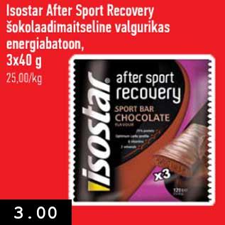 Allahindlus - Isostar After Sport Recovery šokolaadimaitseline valgurikas energiabaton, 3 x 40 g