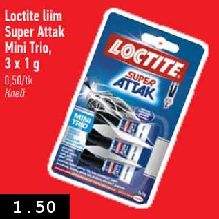 Allahindlus - Loctite Liim Super Attak Mini Trio, 3 x 1 g