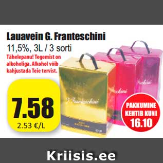 Allahindlus - Lauavein G. Franteschini