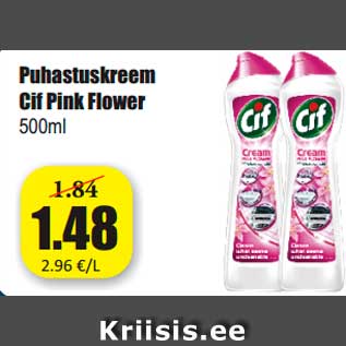 Allahindlus - Puhastuskreem Cif Pink Flower 500ml