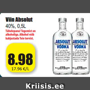 Allahindlus - Viin Absolut