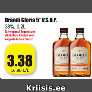 Allahindlus - Brändi Gloria 5* V.S.O.P