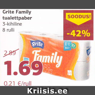 Allahindlus - Grite Family tualettpaber