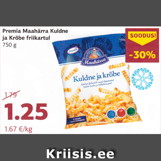 Allahindlus - Premia Maahärra Kuldne ja Krõbe friikartul 750 g