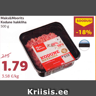 Allahindlus - Maks&Moorits Kodune hakkliha 500 g