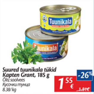 Allahindlus - Suured tuunikala tükid Kapten Grant