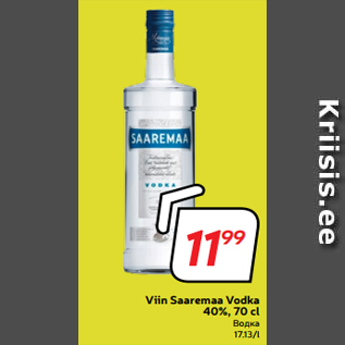 Allahindlus - Viin Saaremaa Vodka 40%, 70 cl