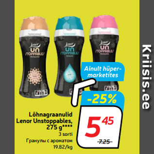 Allahindlus - Lõhnagraanulid Lenor Unstoppables, 275 g****