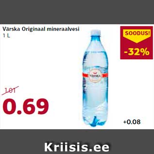 Allahindlus - Värska Originaal mineraalvesi 1 L