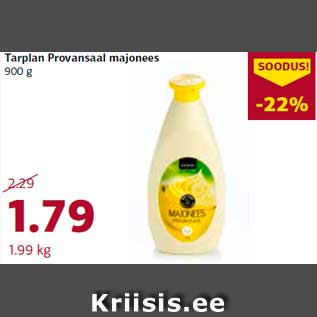 Allahindlus - Tarplan Provansaal majonees 900 g