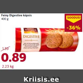 Allahindlus - Feiny Digestive küpsis 400 g