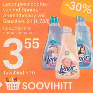 Allahindlus - Lenor pesuloputusvahend Spring, Aromatherapy või Sensitive, 2 l