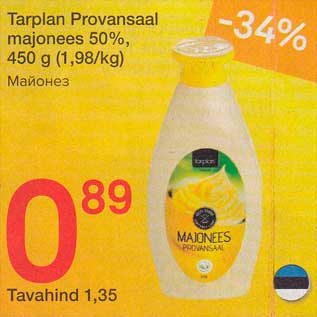 Allahindlus - Таrрlаn Provansaal majonees 50%, 450 g