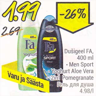 Allahindlus - Dušigeel FA 400 ml