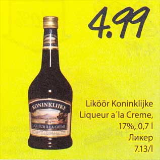 Allahindlus - Liköör Koninklijke Liqueur a´la Creme