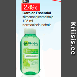 Allahindlus - Garnier Essential silmameigieemaldaja 125 ml normaalsele nahale