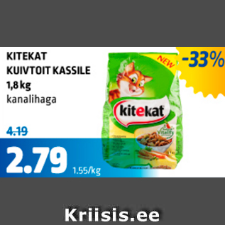 Allahindlus - KITEKAT KUIVTOIT KASSILE 1,8 kg