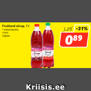 Allahindlus - Fruitland siirup, 1 l