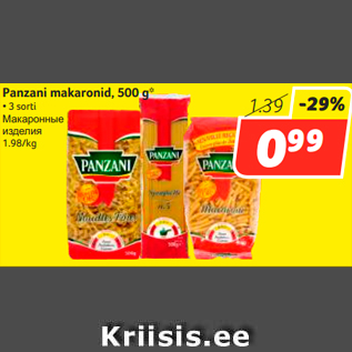 Allahindlus - Panzani makaronid, 500 g*