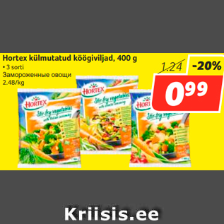 Allahindlus - Hortex külmutatud köögiviljad, 400 g