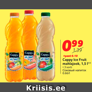 Allahindlus - Cappy Ice Fruit mahlajook, 1,5 l**