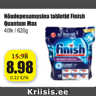 Allahindlus - Nõudepesumasina tabletid Finish Quantum Max