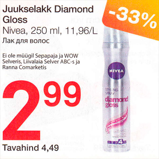 Allahindlus - Juukselakk Diamond Gloss