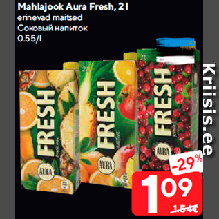 Allahindlus - Mahlajook Aura Fresh, 2 l