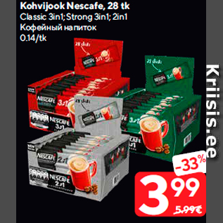 Allahindlus - Kohvijook Nescafe, 28 tk