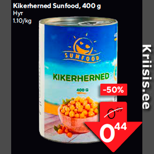 Allahindlus - Kikerherned Sunfood, 400 g