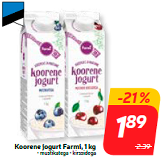 Allahindlus - Koorene jogurt Farmi, 1 kg