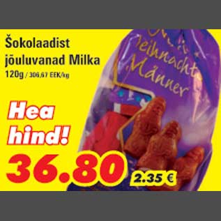 Allahindlus - Šokolaadist jõuluvanad Milka