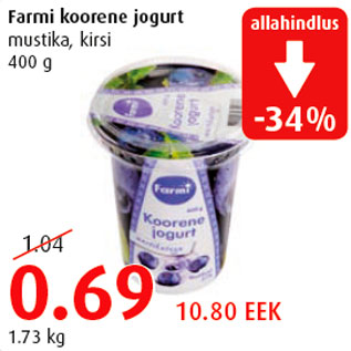 Allahindlus - Farmi koorene jogurt