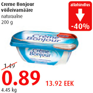 Allahindlus - Creme Bonjour võileivamääre naturaalne