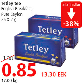 Allahindlus - Tetley tee English Breakfast, Pure Ceylon