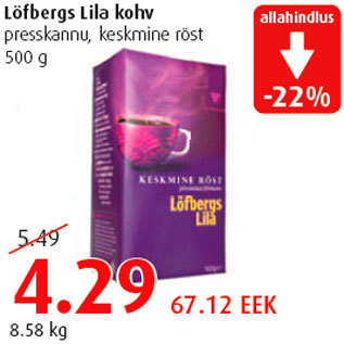 Allahindlus - Löfbergs Lila kohv