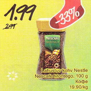 Allahindlus - Lahustuv kohv Nestle Nescafe Montego, 100 g