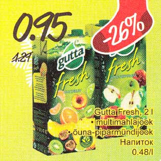 Allahindlus - Gutta Fresh, 2 l .multimahlajook .õuna-piparmündijook