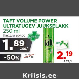 Allahindlus - TAFT VOLUME POWER ULTRATUGEV JUUKSELAKK 250 ml