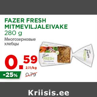 Allahindlus - FAZER FRESH MITMEVILJALEIVAKE 280 g