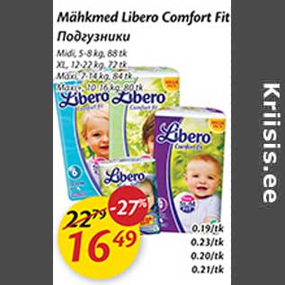 Allahindlus - Mähkmed Libero Comfort Fit