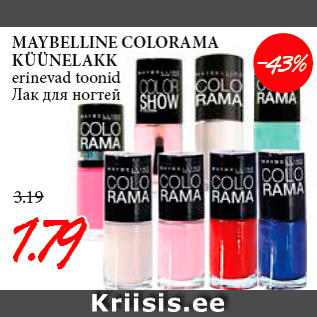 Allahindlus - MAYBELLINE COLORAMA KÜÜNELAKK