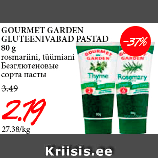 Allahindlus - GOURMET GARDEN GLUTEENIVABAD PASTAD 80 g