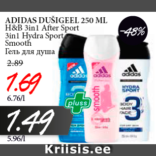 Allahindlus - ADIDAS DUŠIGEEL 250 ML