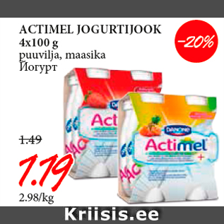 Allahindlus - ACTIMEL JOGURTIJOOK