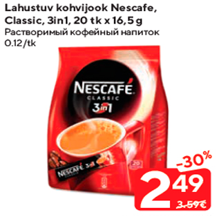 Allahindlus - Lahustuv kohvijook Nescafe, Classic, 3in1