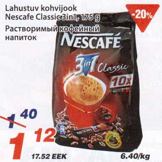 Allahindlus - Lahustuv kohvijook Nescafe Classic 3in1