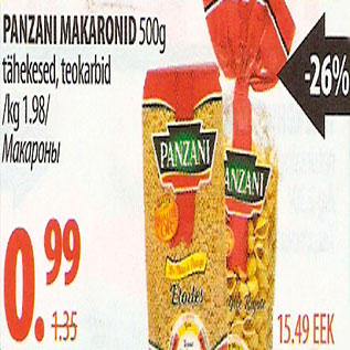 Allahindlus - Panzani makaronid