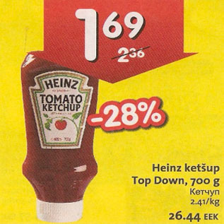 Allahindlus - Heinz ketšup Top Down